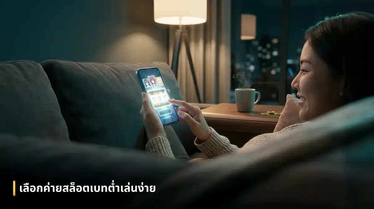 สมาชิกใหม่กำลังเล่นเกมสล็อตค่ายดังบนมือถืออย่างสบายใจด้วยโบนัสต้อนรับสุดคุ้ม